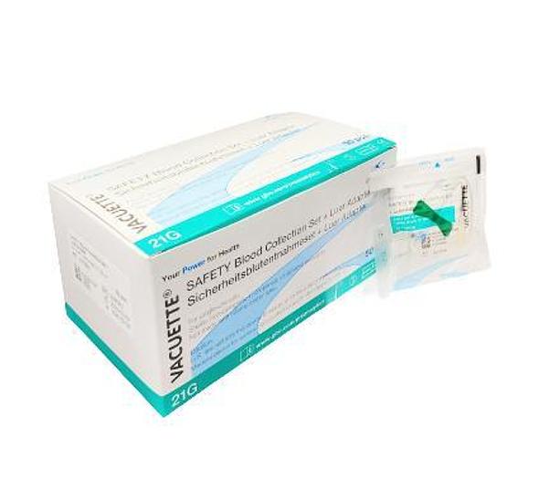 Agujas mariposa para recolección de sangre Bio-One Greiner Vacuette de 21 g, 50 unidades por caja