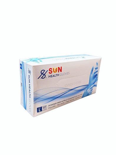 Nitril-Untersuchungshandschuhe blau, puderfrei, Einweg von Sun Health, Größen S-XL, 100 Bx BC-1158