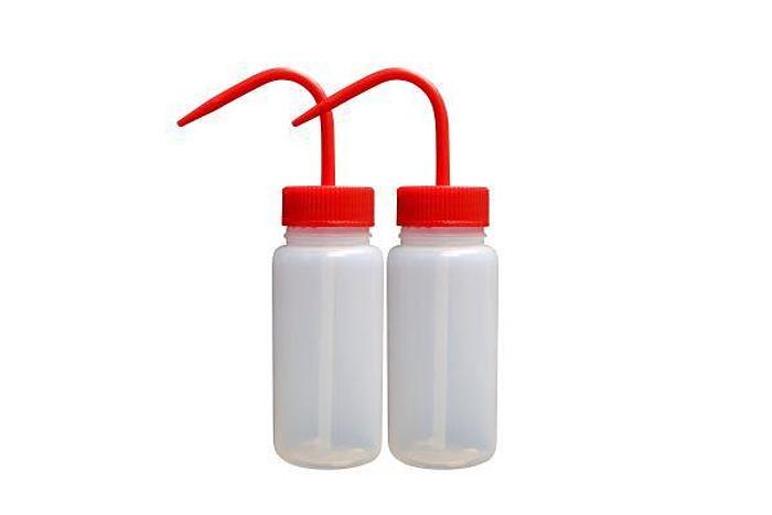 Botellas de lavado de LDPE Globe Scientific, 250 ml (8 onzas), para prepararlas usted mismo (paquetes vacíos, rojos)