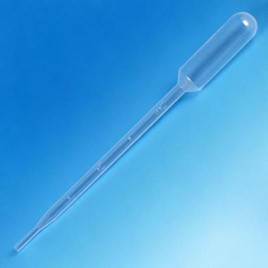 Transfer Pipet, 5.0mL, Large Bulb, Graduated to 1mL, 145mm, Bulb Draw 3.4mL PN:137030