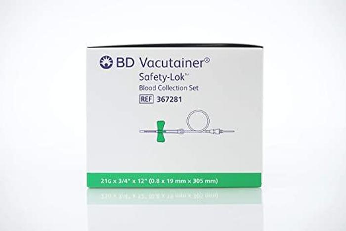 Agujas de mariposa para extracción de sangre BD Vacutainer® Safety-Lok™ de 21 g, 50/caja