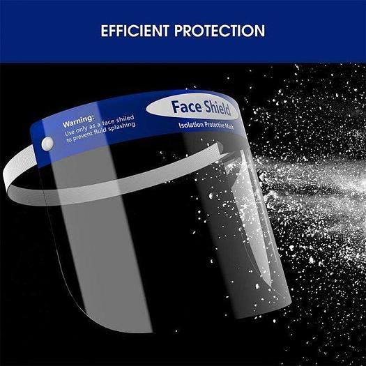 Full Protective Face Shield With Safety Guard Visor, HD Clear Film Pack of 2 Shields