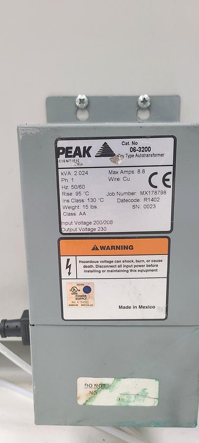 Used Peak Scientific Genius 3020 Nitrogen Gas LC/MS Generator