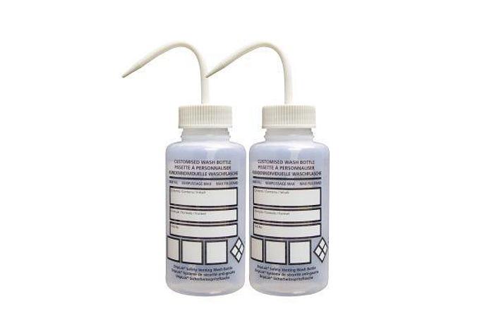 Etiquetas/pegatinas personalizables GHS para botellas de lavado de LDPE blancas, 250 ml (paquete de 1, 2, 3 y 5)