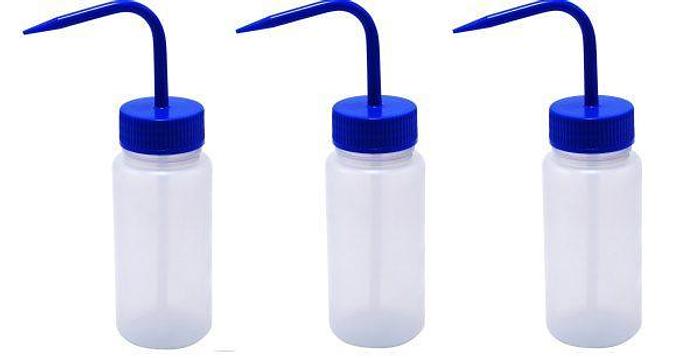Botellas de lavado de LDPE Globe Scientific, 500 ml (16 onzas), para prepararlas usted mismo (paquetes vacíos, azules)