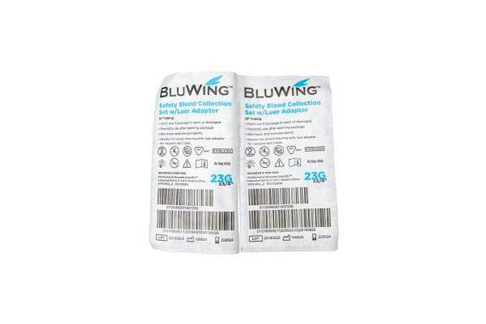 Agujas mariposa para extracción de sangre BluWing 23G, 50/caja