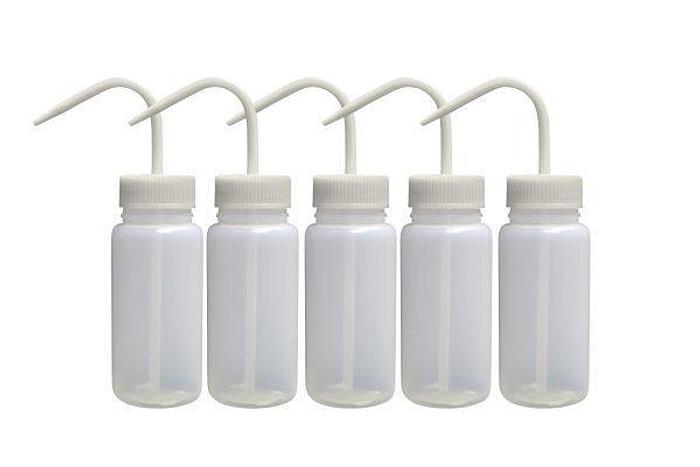 Botellas de lavado de LDPE Globe Scientific, 250 ml (8 onzas), para prepararlas usted mismo (paquetes vacíos, blancos)