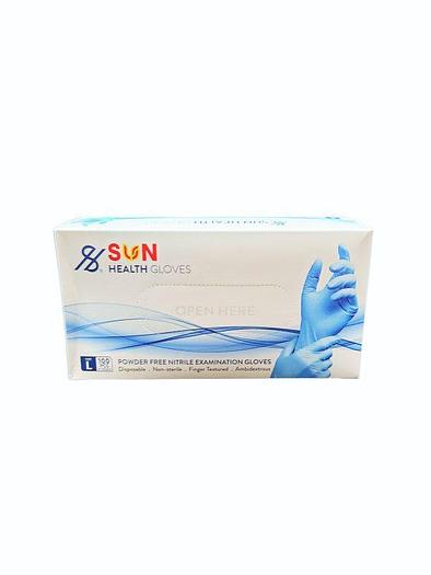 Nitril-Untersuchungshandschuhe blau, puderfrei, Einweg von Sun Health, Größen S-XL, 100 Bx BC-1158