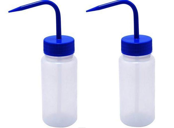 Botellas de lavado de LDPE Globe Scientific, 500 ml (16 onzas), para prepararlas usted mismo (paquetes vacíos, azules)