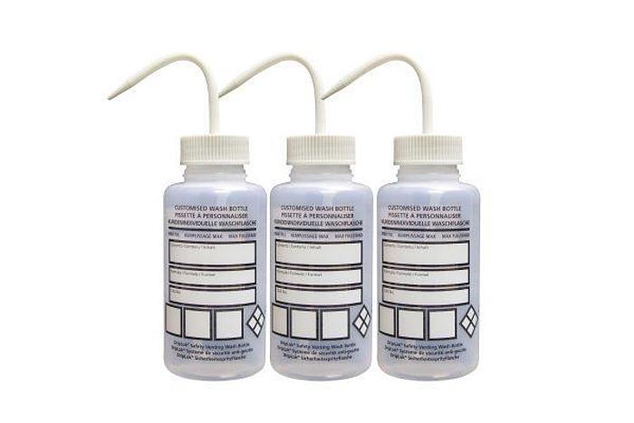 Etiquetas/pegatinas personalizables GHS para botellas de lavado de LDPE blancas, 250 ml (paquete de 1, 2, 3 y 5)