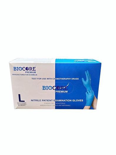 Nitril-Untersuchungshandschuhe für Chemotherapeutika, blaugrün, puderfrei, Einweg von BioCore Premium, Größen S-XL, 100 Bx MB-1157