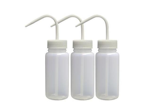 Botellas de lavado de LDPE Globe Scientific, 250 ml (8 onzas), para prepararlas usted mismo (paquetes vacíos, blancos)