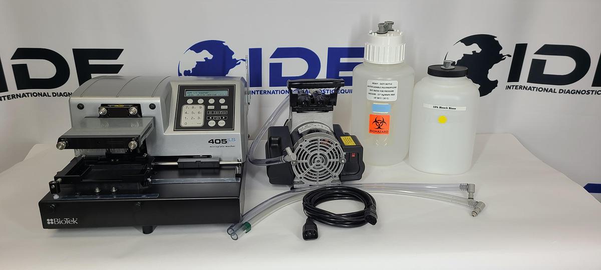 Refurbished Biotek 405 LS Microplate Washer Along with Agilent Vacuum Pump 3 - 96Well Plate