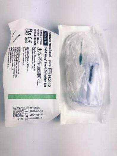 Agujas mariposa para extracción de sangre Saf-T de Smith Medical, calibre 21, 50 unidades por caja