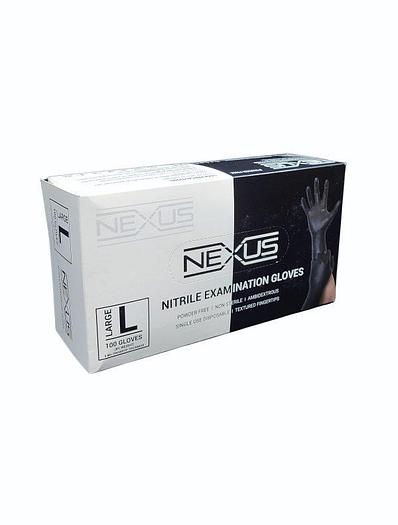 Nitril-Untersuchungshandschuhe, schwarz, 6 mil, puderfrei, Einweg von Nexus, Größen S-XL, 100 Packungen, PN: NX-1159