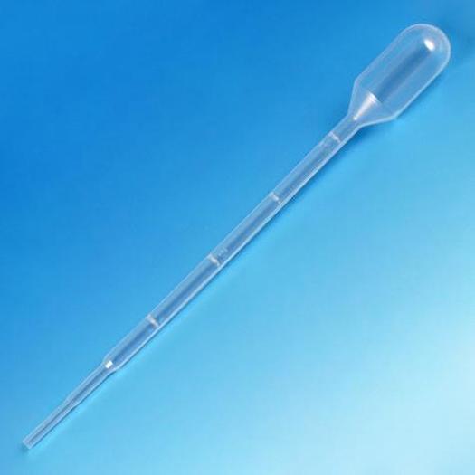 Transfer Pipet, 3.0mL, Small Bulb, Graduated to 1mL, 140mm, STERILE, Individually Wrapped, 400/Case PN:137135