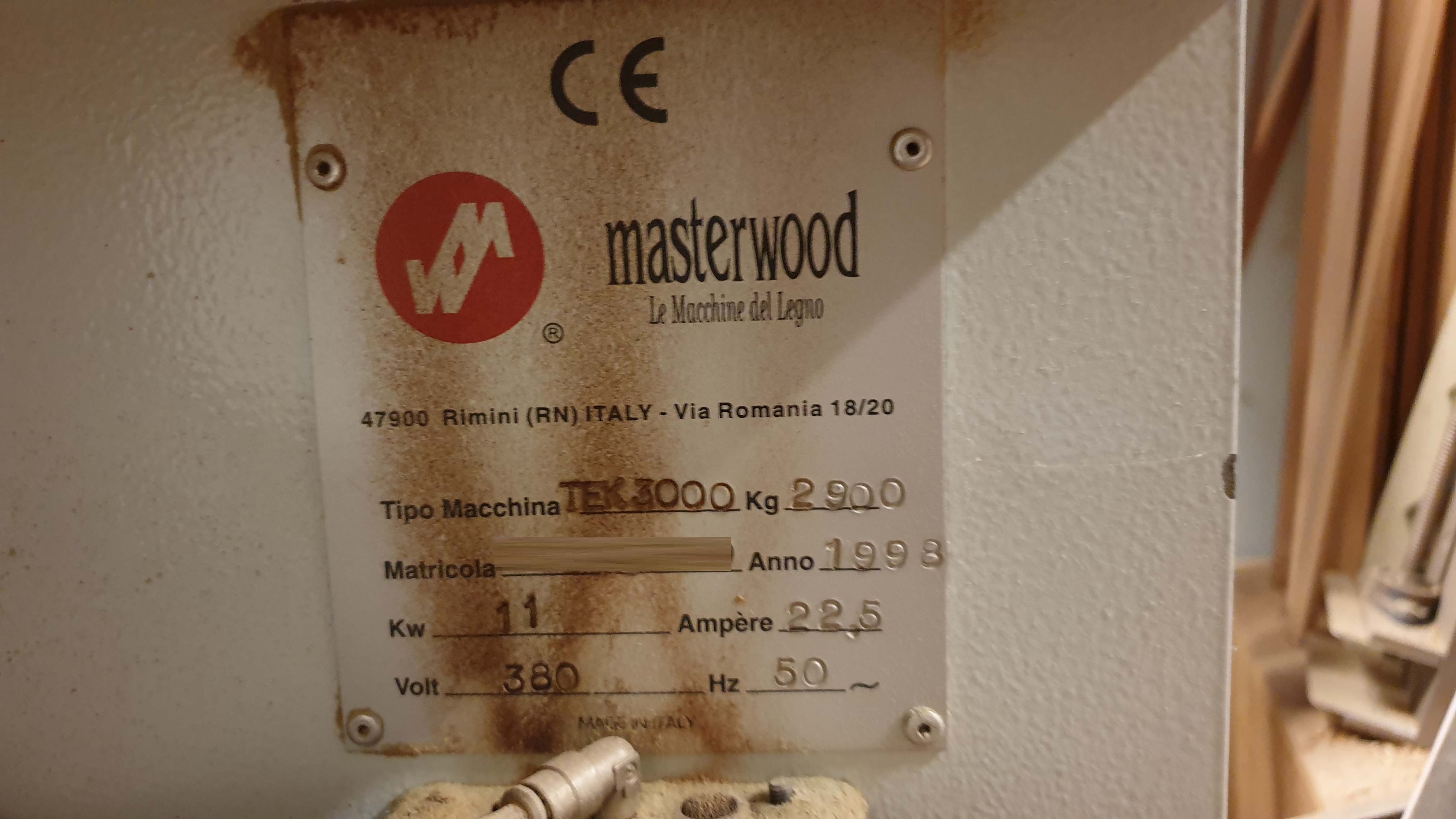 Usado 1998 MASTERWOOD TEKNOMAT 3000