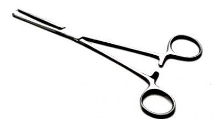 Used Forceps Artery Kocher Straight 1 in 2 Teeth 175mm (7in)