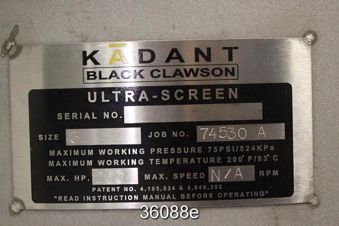 Used Kadant Black Clawson Ultra III Pressure Screen Body #36088