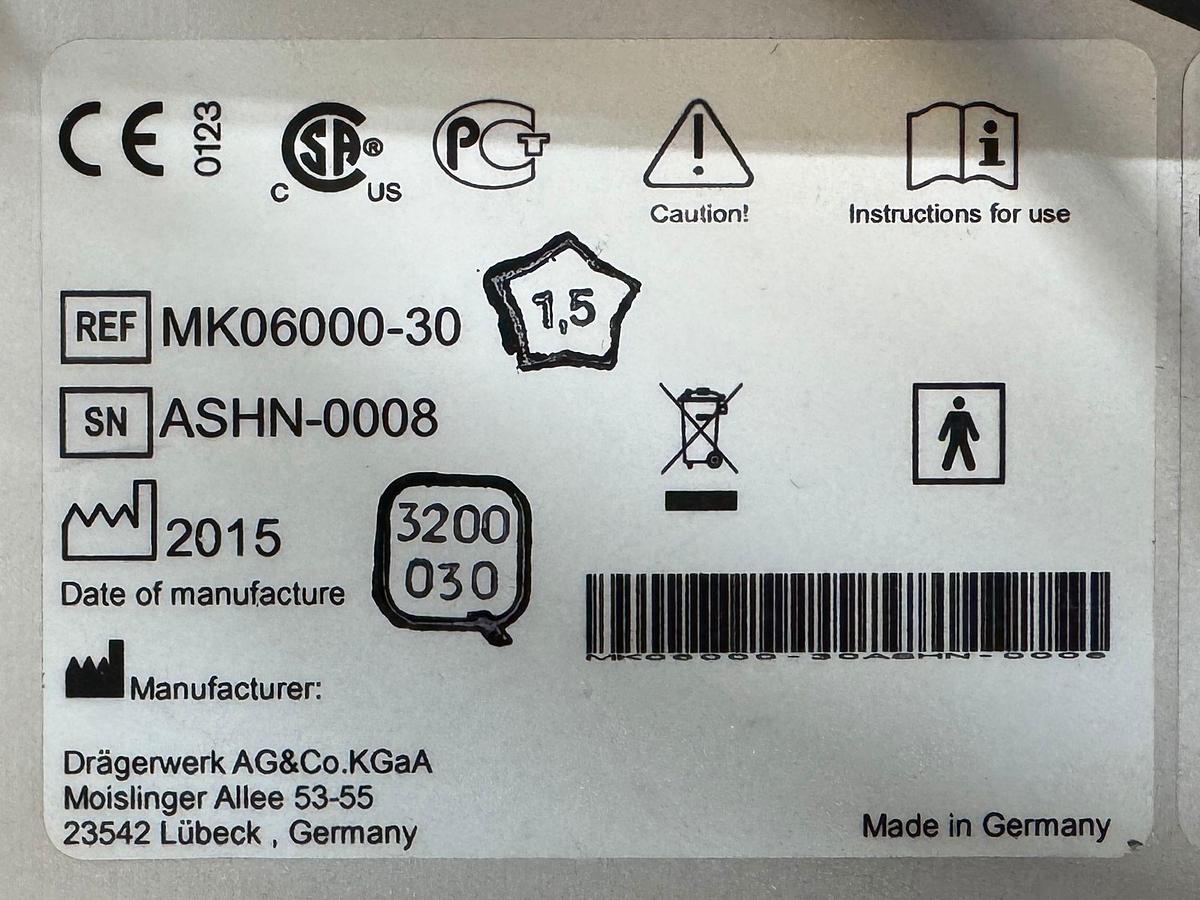 Used Dräger Perseus A500 Anesthesia YOM: 2015 