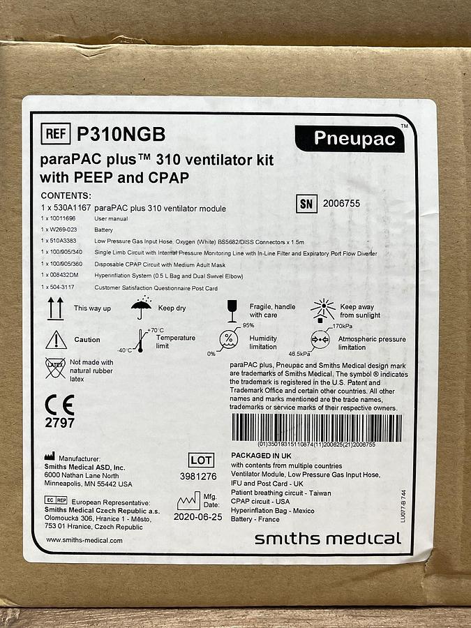 Pneupac ParaPac plus 310 Ventilator