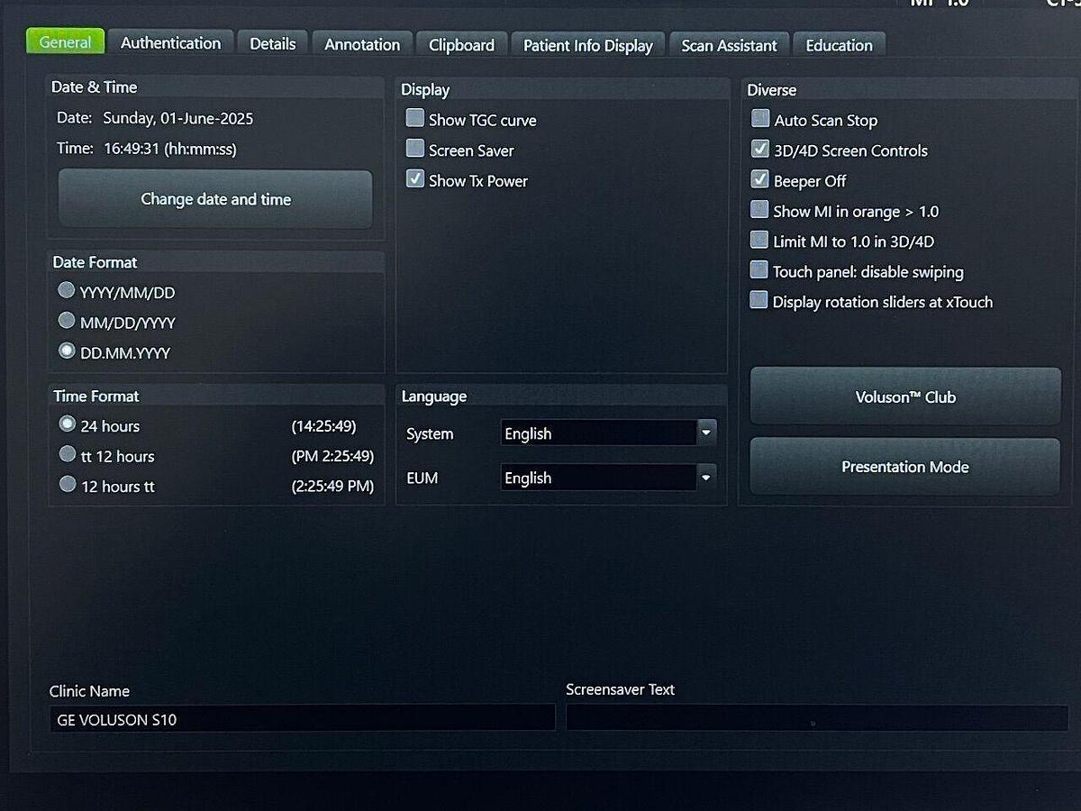 Used GE Voluson S10 Ultrasound YOM