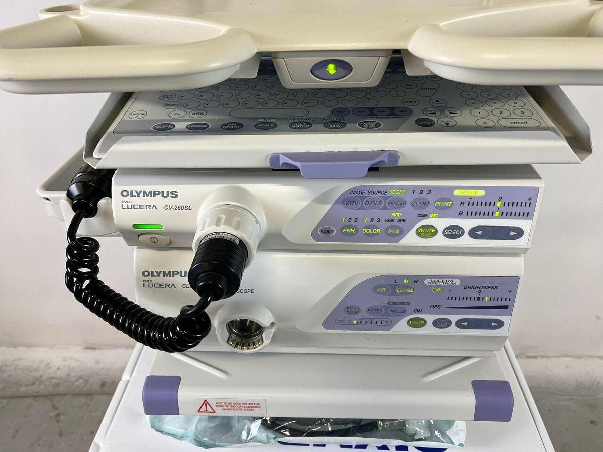 Used OLYMPUS CV-260SL complete Tower with GIF-H260 Gastro and CF-Q260DL Long Colonoscope Endoscope