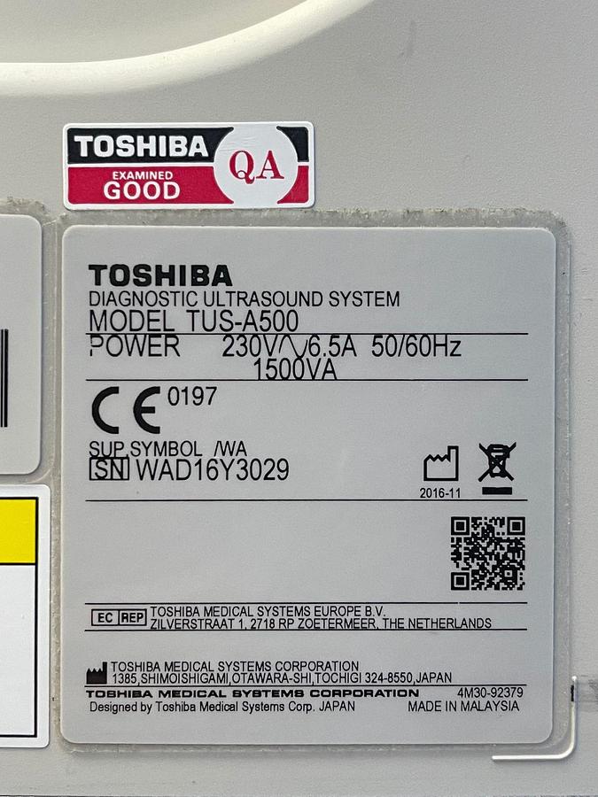 Used TOSHIBA Ultrasound Aplio 500 YOM: 2016