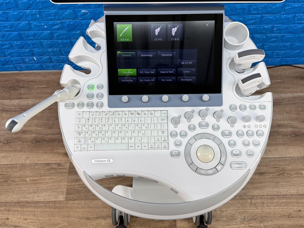 Used GE Voluson E8 Ultrasound YOM: 2019  Probes  - C1-6-D YOM: 2019 - C2-9-D YOM: 2014 - IC5-9-D 