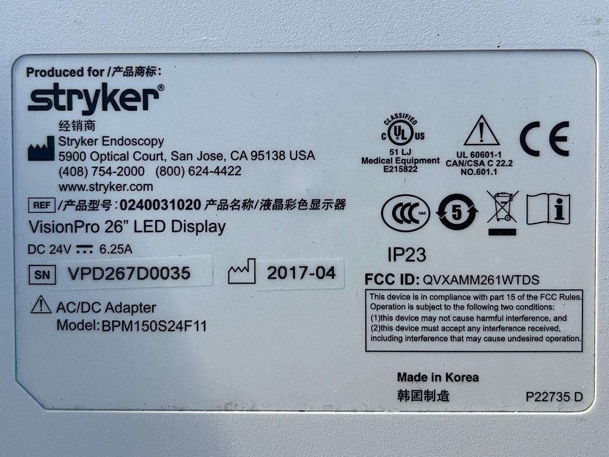 Used Stryker 1588 Tower, LCD Monitor, YOM: 2017