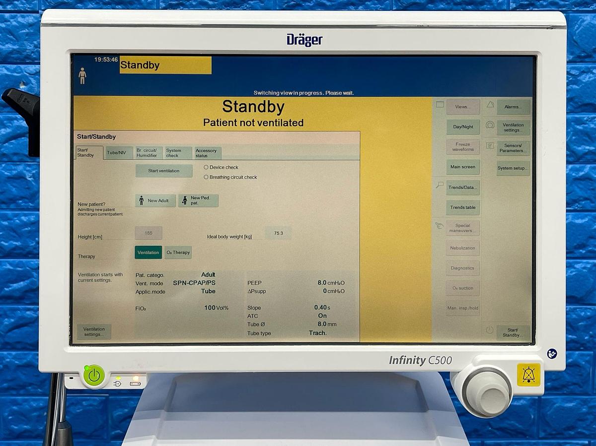 Used DRAEGER Evita Infinity V500 Ventilator YOM: 2017