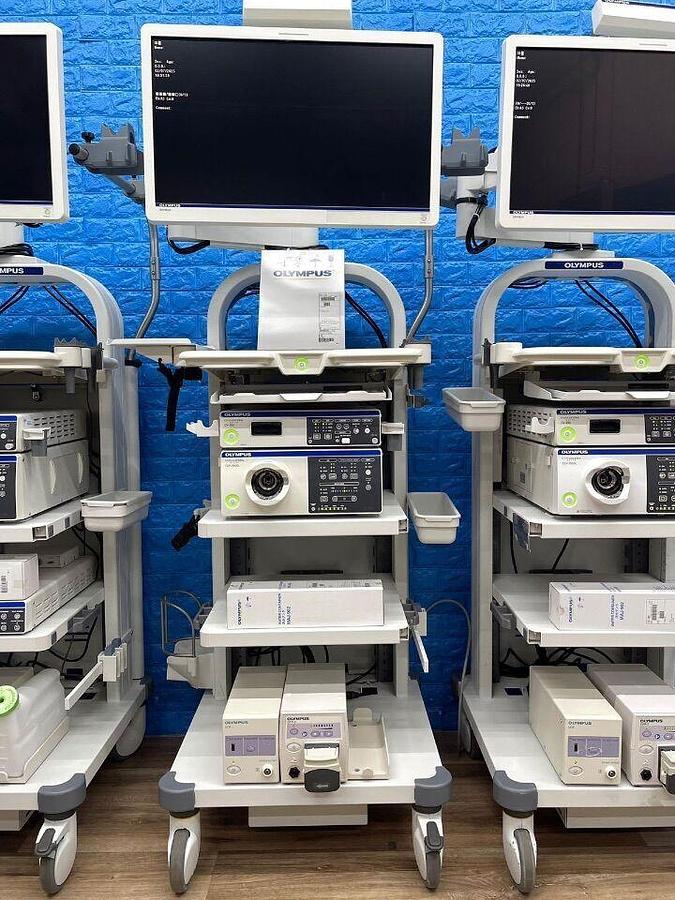 Used OLYMPUS CV-290 CLV-290 Complete Towers with 290 HD Gastro and 290 HD Long colonoscope Endoscopy Processor