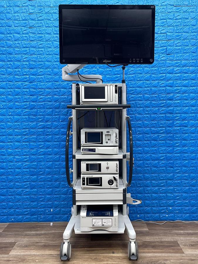 Used Stryker 1588 Laparoscopy Tower - Stryker 1588 Laparoscopy Tower  - Stryker Led Monitor 32 inch 4K YOM: 2016 - Pneumo Care - Synk Wireless Transmitter  - 1588 HD Camera Head  - SDC3 HD Information Management YOM: 2013 - 1588 HD Image Processor YOM: 2016 - LIO LED Light Source YOM: 2016 - SDP 1000 Digital Colour Printer