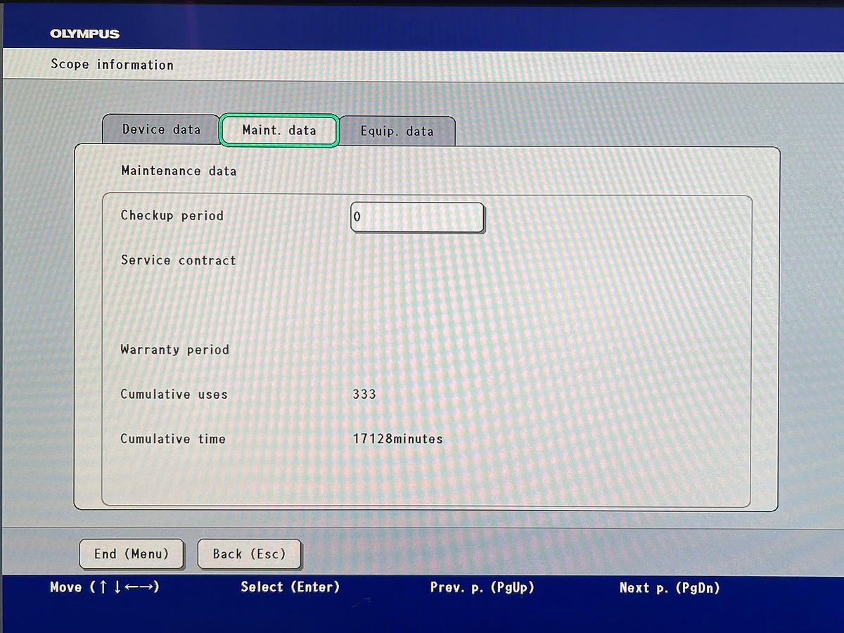 Used Olympus Scope Model: GIF-H190N