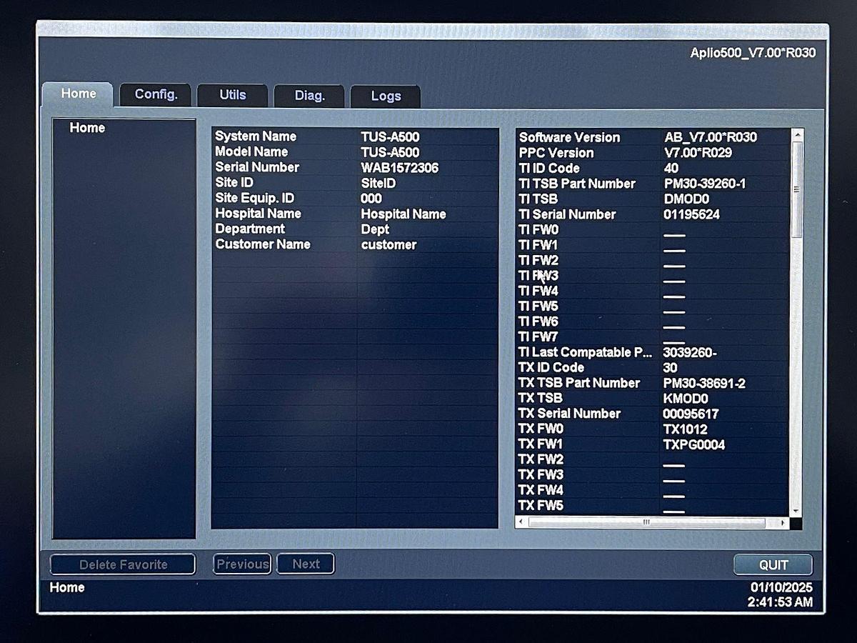 Used -Toshiba Ultrasound Aplio 500 YOM: 2015