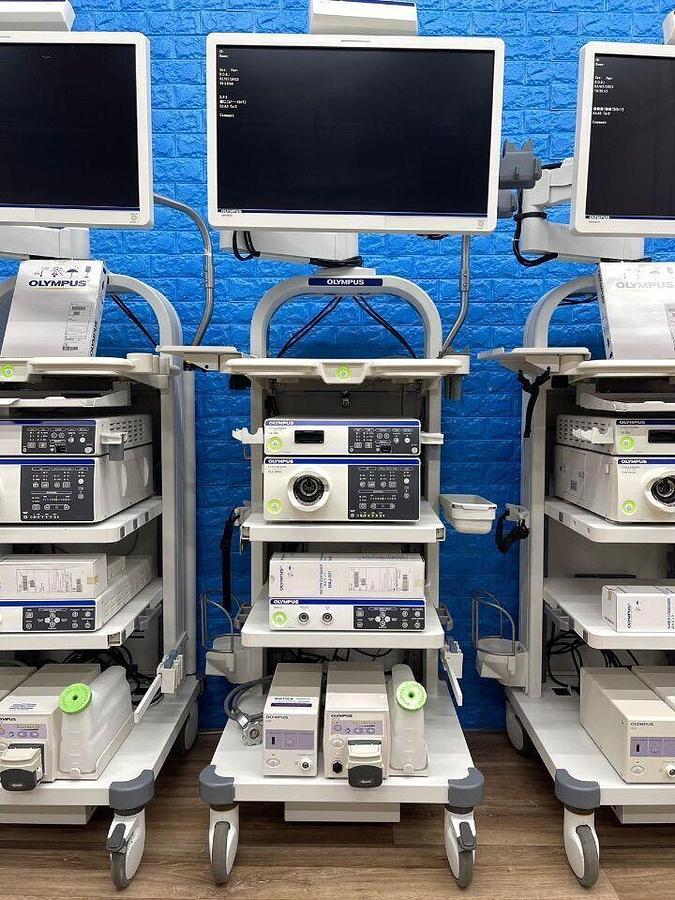 Used OLYMPUS CV-290 CLV-290 Complete Towers with 290 HD Gastro and 290 HD Long colonoscope Endoscopy Processor