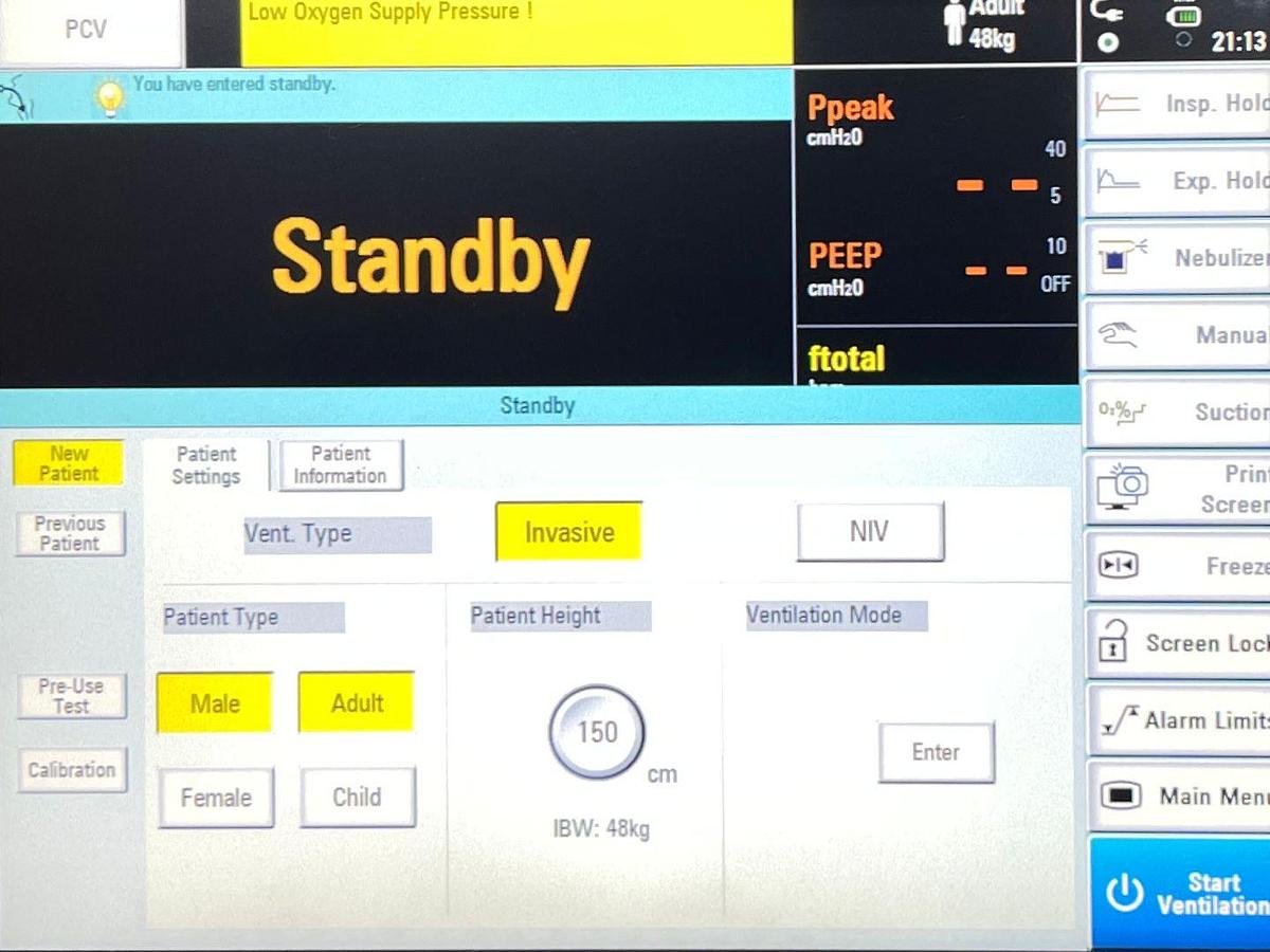 Used Aeonmed Ventilator VG 70 HR: 57 Minutes YOM: 2020   HR: 32 Minutes  YOM: 2020 