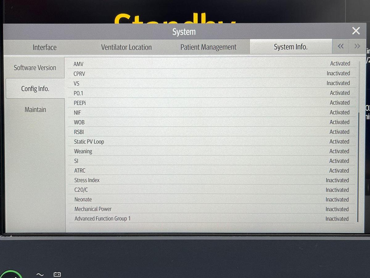 Used Mindray SV600 Ventilator YOM: 2020