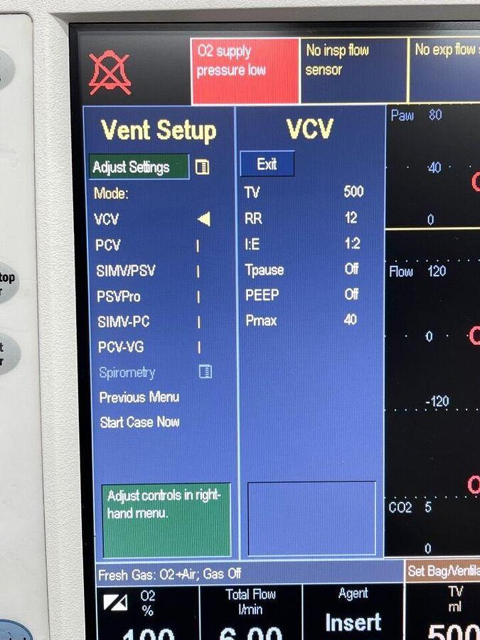 Used GE Aisys Anesthesia YOM