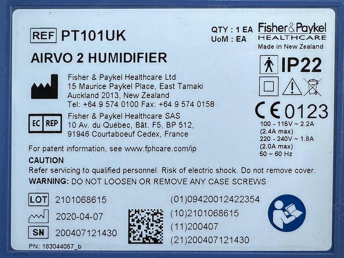 Used Fisher & Paykel Airvo 2 YOM: 2020