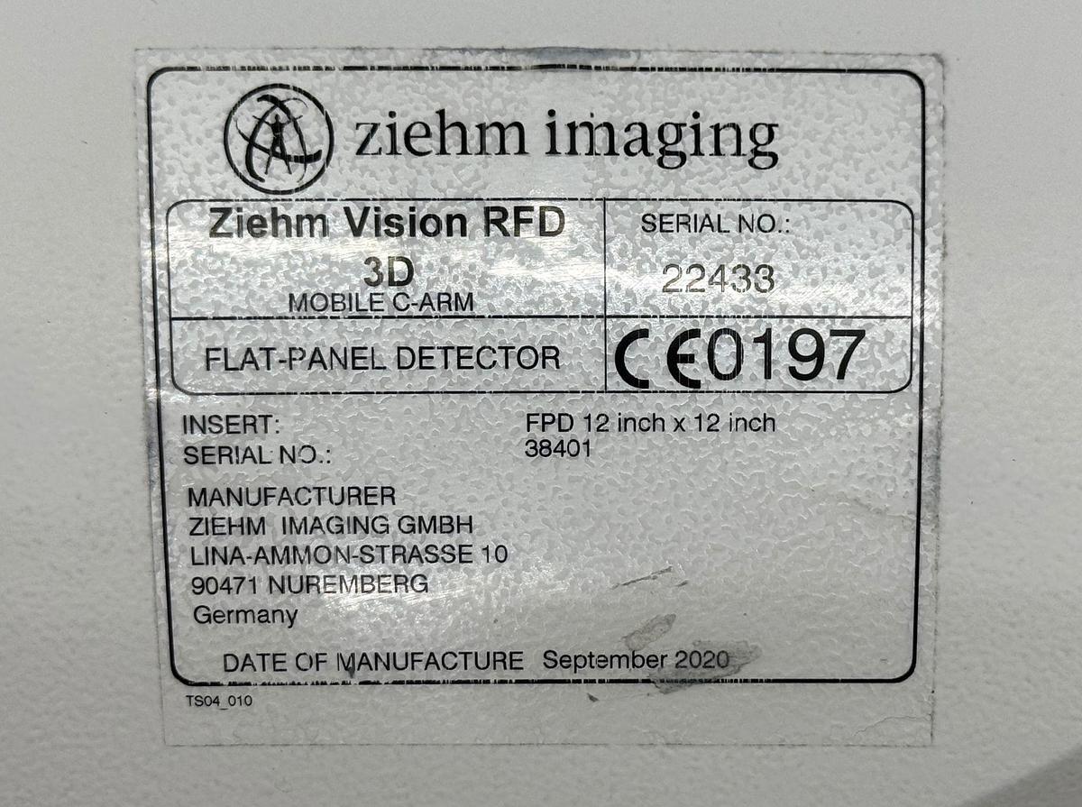 Used Ziehm Vision RFD 3D C-Arm YOM: 2020 