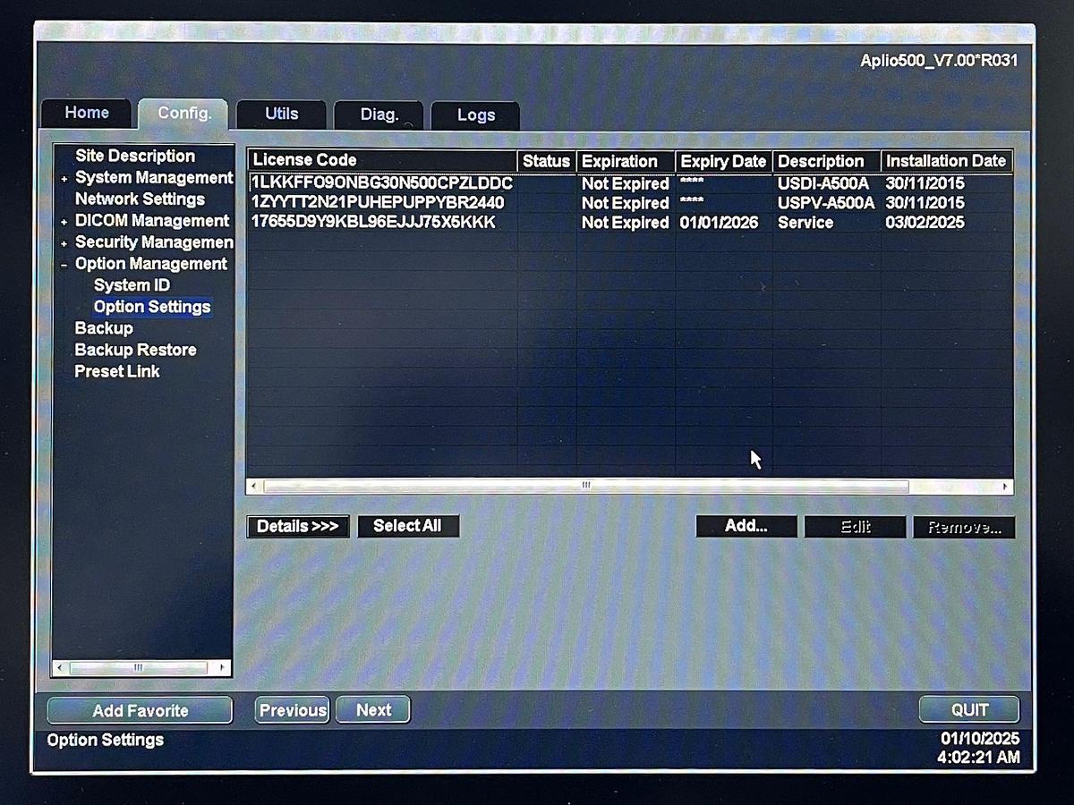 Used TOSHIBA Aplio 500 YOM: 2015