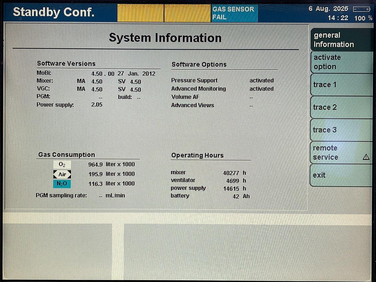 Used Dräger Primus Anaesthesia YOM: 2009