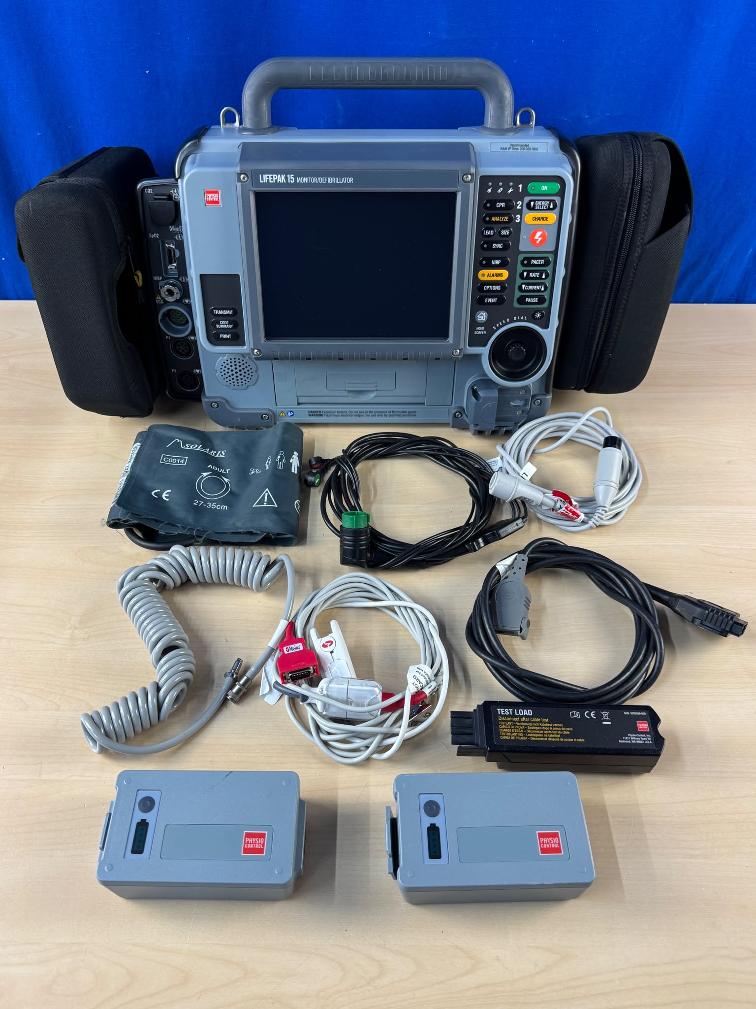 Used Includes:  - Physio Control Lifepak 15 Defibrillator REF: 99577-001418 YOM: 2022     The Physio-Control LIFEPAK® 15 Defibrillator Monitor (REF: 99577-001418) is a premium advanced life support (ALS) defibrillator and patient monitoring system designed for emergency medical services (EMS), hospitals, critical care units, and ambulance providers. Manufactured by Physio-Control (Stryker), the LIFEPAK 15is one of the most trusted and widely used emergency cardiac care systems worldwide, delivering advanced monitoring, defibrillation, pacing, and diagnostic capabilities in a rugged portable platform.    Designed for pre-hospital and in-hospital emergency care, the LIFEPAK 15 combines advanced cardiac monitoring technology with reliable biphasic defibrillation, helping healthcare professionals respond effectively to life-threatening cardiac emergencies.    Key Features  Advanced Biphasic Defibrillation Provides rapid and effective treatment for ventricular fibrillation and sudden cardiac arrest.   Comprehensive Patient Monitoring Supports continuous monitoring of ECG, SpO2, NIBP, EtCO2, and other vital parameters depending on configuration.   Manual, AED & Pacing Functions Offers flexible treatment options for advanced life support and emergency response applications.   Large High-Resolution Display Provides clear visibility of patient data, waveforms, and critical monitoring information.   Rugged EMS Design Engineered for ambulance services, emergency departments, critical care transport, and demanding clinical environments.   Trusted Worldwide Widely utilized by hospitals, EMS providers, military organizations, and emergency response teams.    Technical Specifications  Manufacturer: Physio-Control (Stryker) Model: LIFEPAK® 15 Reference Number: 99577-001418 Device Type: Defibrillator Monitor Technology: Biphasic Defibrillation Application: Emergency Cardiac Care & Advanced Life Support Operation Modes: Manual Defibrillation, AED, Monitoring & Pacing Applications  Emergency Medical Services (EMS) Ambulance Services Emergency Departments Critical Care Transport Intensive Care Units (ICU) Cardiac Care Units (CCU) Hospital Resuscitation Teams Fire & Rescue Services Military Medical Units Key Benefits  Advanced cardiac monitoring capabilities Reliable biphasic defibrillation technology Portable and rugged construction Ideal for pre-hospital and hospital use Supports advanced life support protocols Trusted by emergency care professionals worldwide Proven performance in critical care environments Why Choose the LIFEPAK® 15 Defibrillator?   The Physio-Control LIFEPAK® 15 Defibrillator Monitor REF: 99577-001418 is one of the industry's leading ALS defibrillator and monitoring systems, offering advanced patient monitoring, dependable defibrillation performance, and exceptional durability. It remains a preferred choice for healthcare providers seeking a reliable emergency cardiac care solution.    The Physio Control Lifepak 15 Defibrillator is a reliable piece of equipment designed for advanced medical response situations. Manufactured in 2022, this model, REF 99577-001418, is used but maintains a dependable performance for emergency care. Known for its rugged design, the Lifepak 15 ensures durability in demanding environments, catering to both basic and advanced life support.  Equipped with sophisticated monitoring features, the Lifepak 15 offers ECG monitoring, capnography, non-invasive blood pressure monitoring, and pulse oximetry, making it a comprehensive solution for patient management. The device also includes customizable energy protocols that aid healthcare professionals in delivering precise defibrillation therapy. Its intuitive interface and clear display facilitate quick operation and decision-making in critical scenarios.  This unit remains fully functional and has been carefully inspected to ensure that it meets safety and performance standards. Ideal for hospitals and emergency medical services, the Lifepak 15 serves as a crucial tool in delivering immediate care.