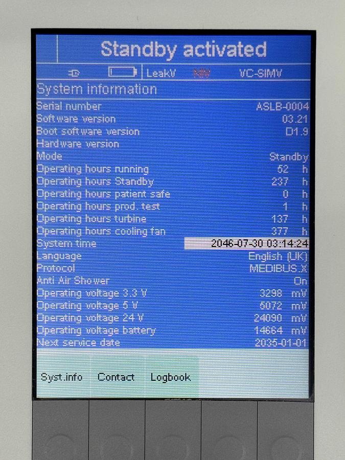 Used Dräger Carina Ventilator  Hours: 52 YOM: 2018 
