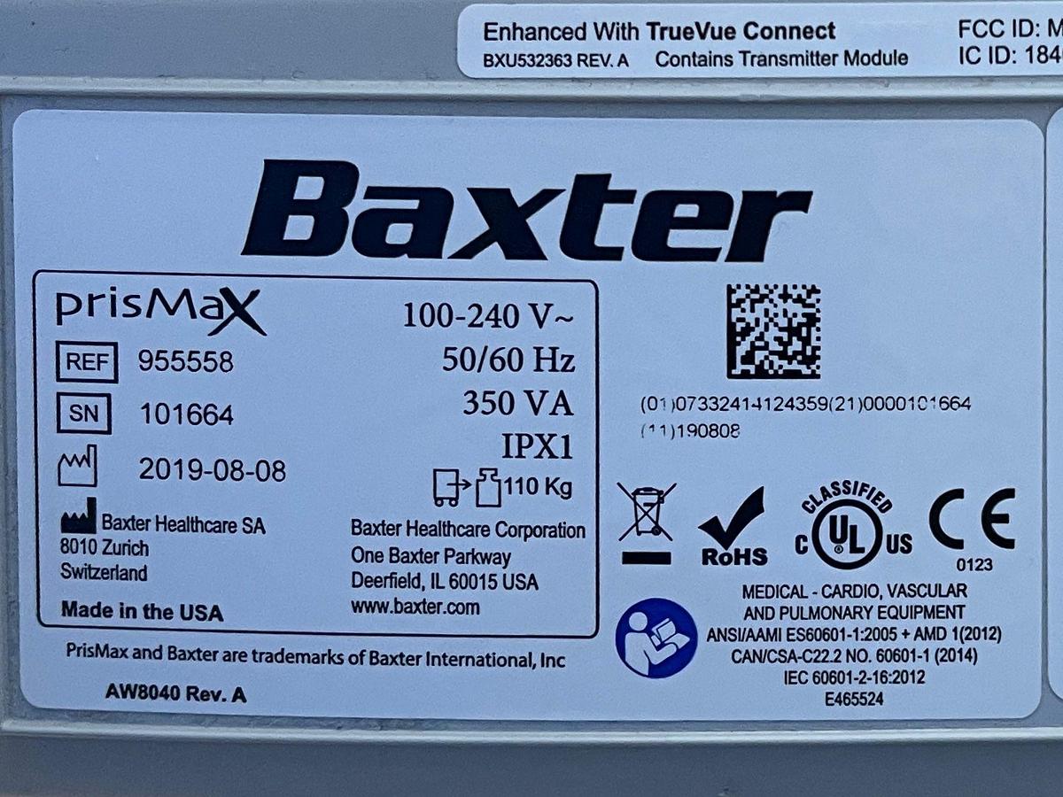 Used 9x Baxter PrismaX CRRT Dialysis Machines YOM: 2019