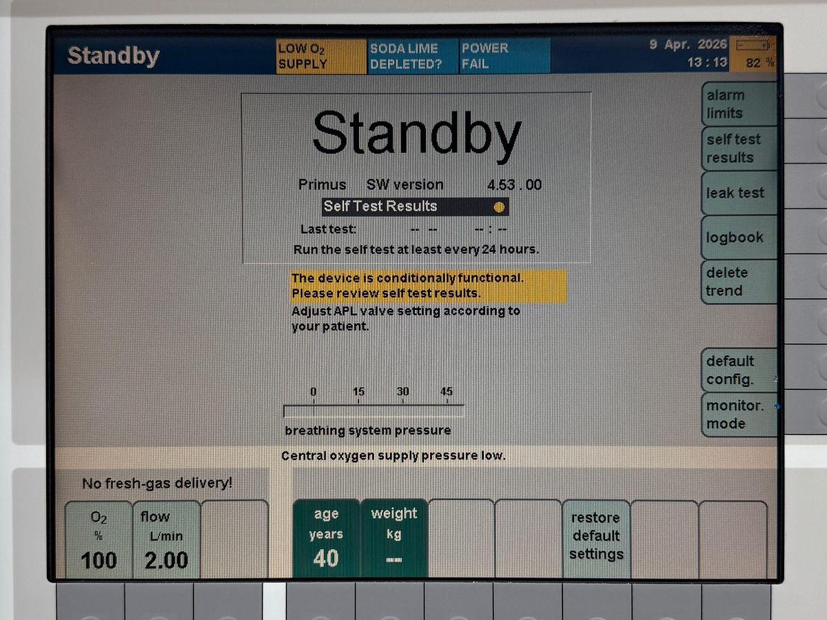 Used Dräger Primus Anaesthesia  YOM: 2008 