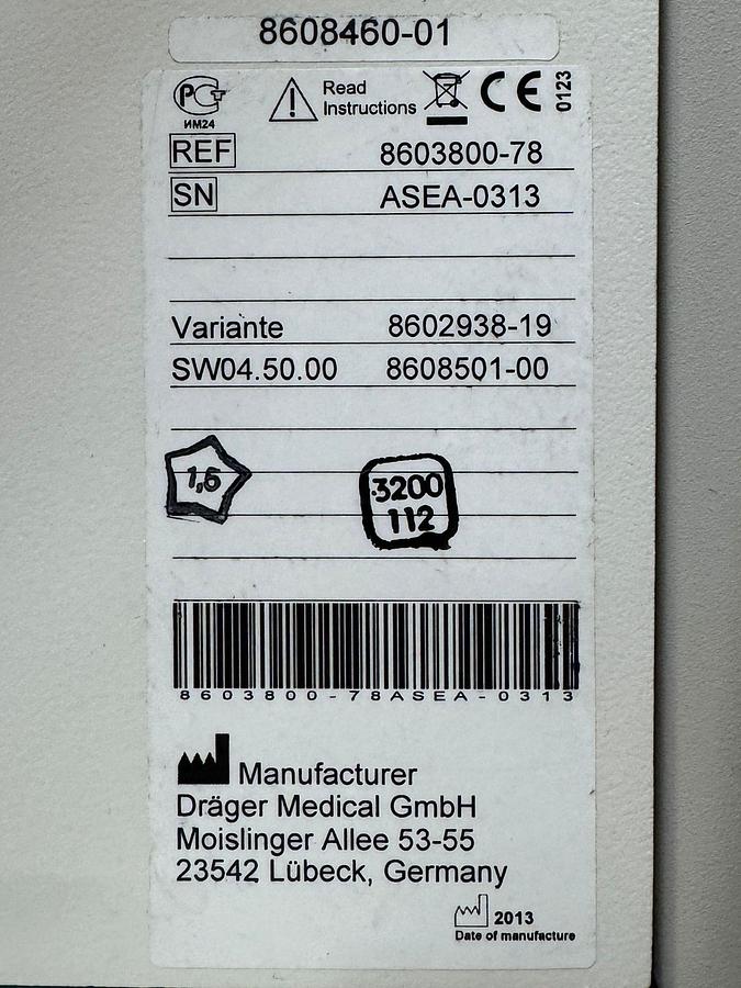 Used Dräger Primus Anaesthesia  YOM: 2013 