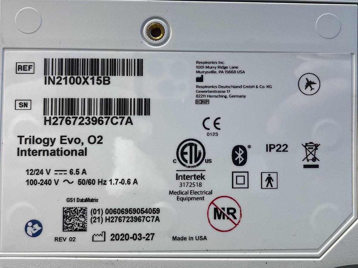 Used Philips Trilogy EVO Ventilator -5 pieces