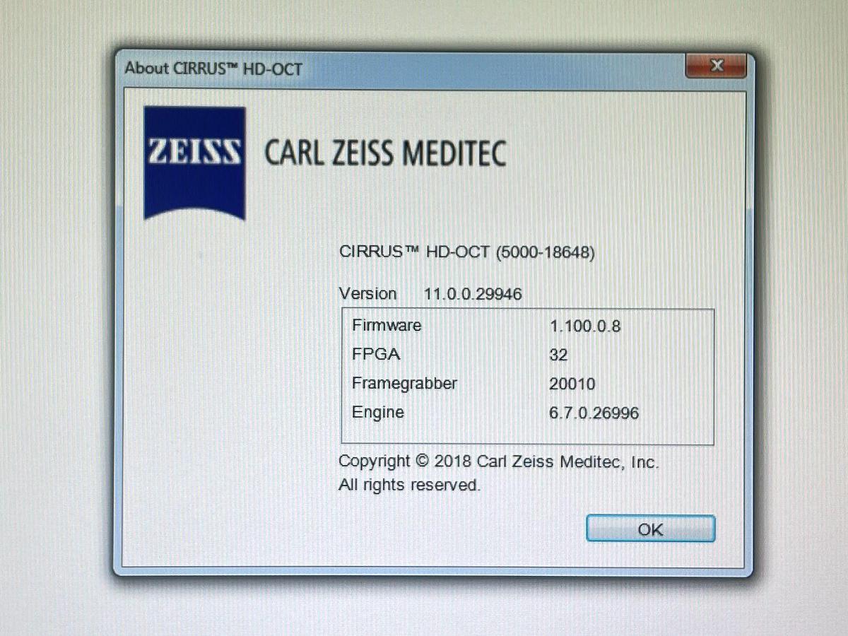 Used Zeiss CIRRUS HD OCT 5000 YOM: 2017